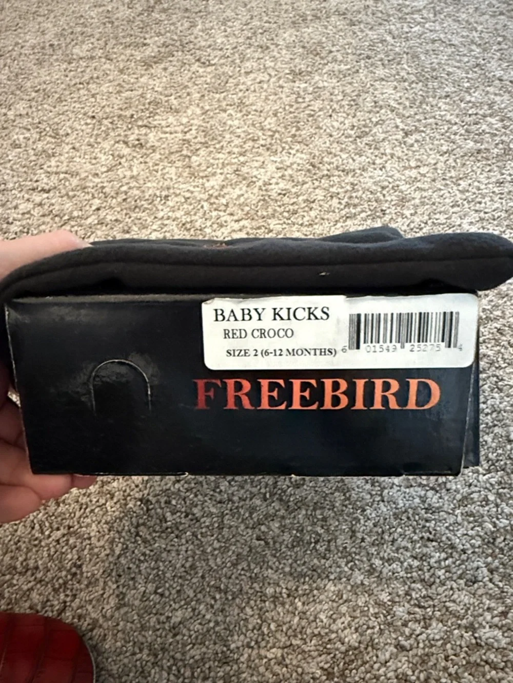 Freebird Baby kicks red crocodile moccasins size 2 6-12 months NEW